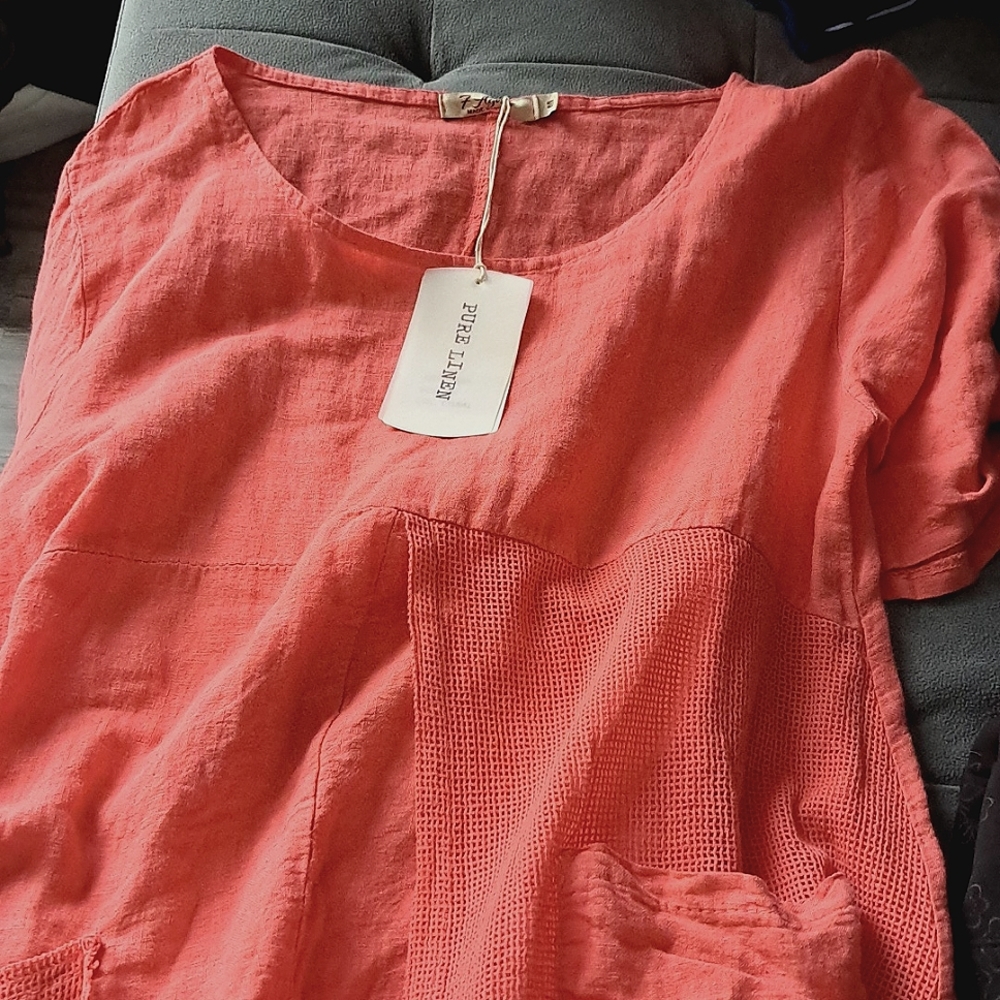 New 7 AGOSTO LINEN DRESS